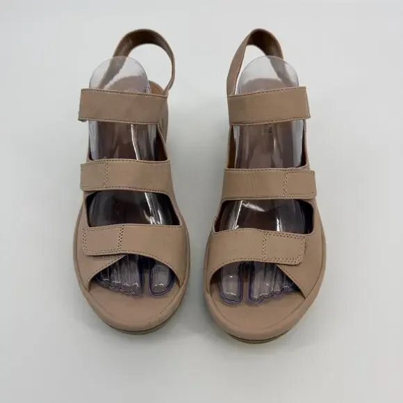 Clarks Collection Reedly Juno Wedge Nubuck Sandals Soft Cushion Womens US 12W - Picture 4 of 12